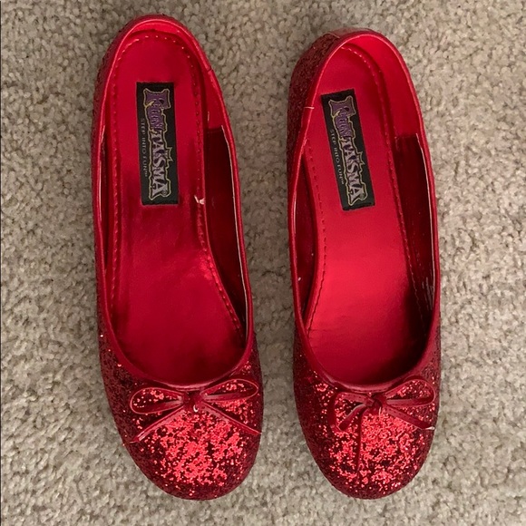 Funtasma Red Glitter Flats. - Picture 2 of 10